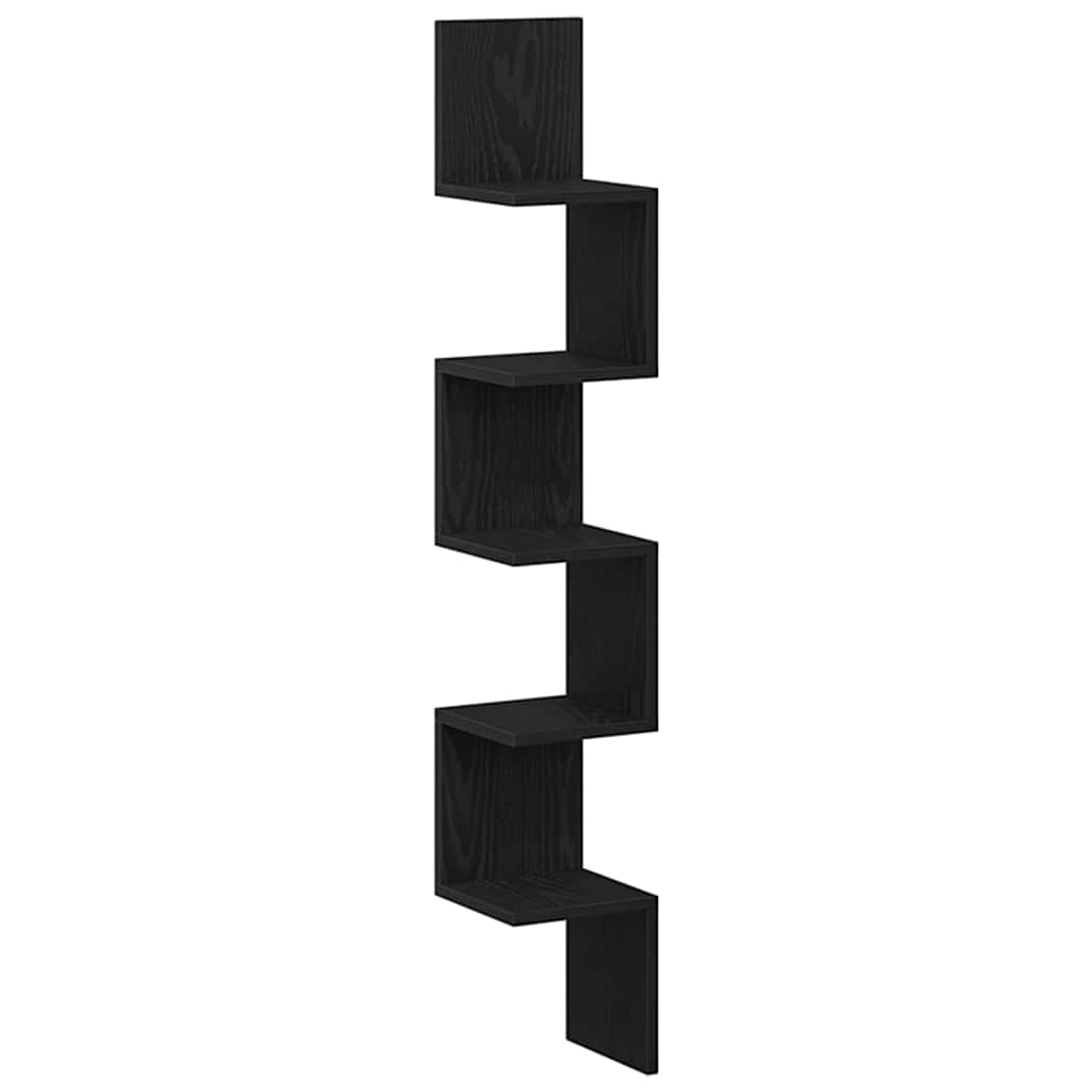Kutna polica Crni hrast 20 x 20 x 127,5 cm Konstruirano drvo