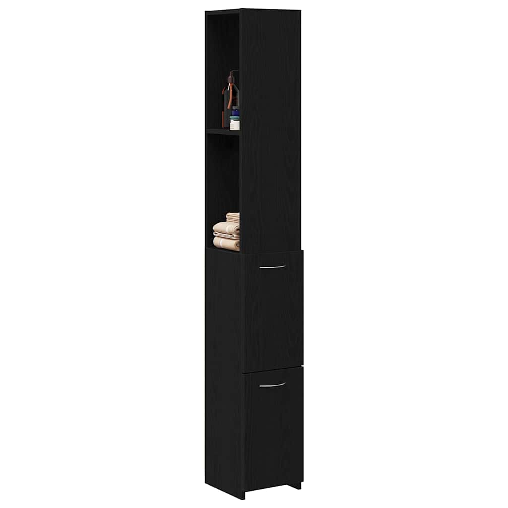 Kupaonski ormar Crni hrast 25 x 25 x 170 cm Konstruirano drvo