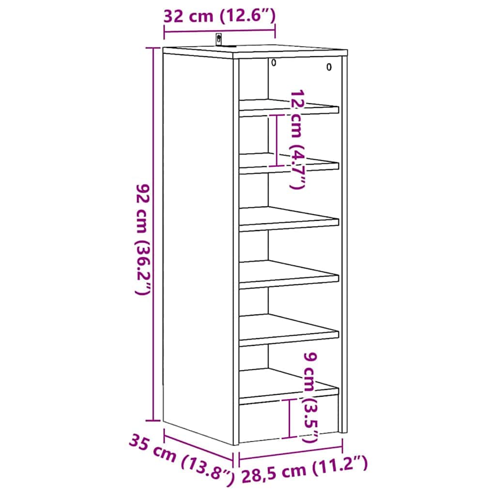 Ormar za cipele Crni hrast 32 x 35 x 90 cm Konstruirano drvo