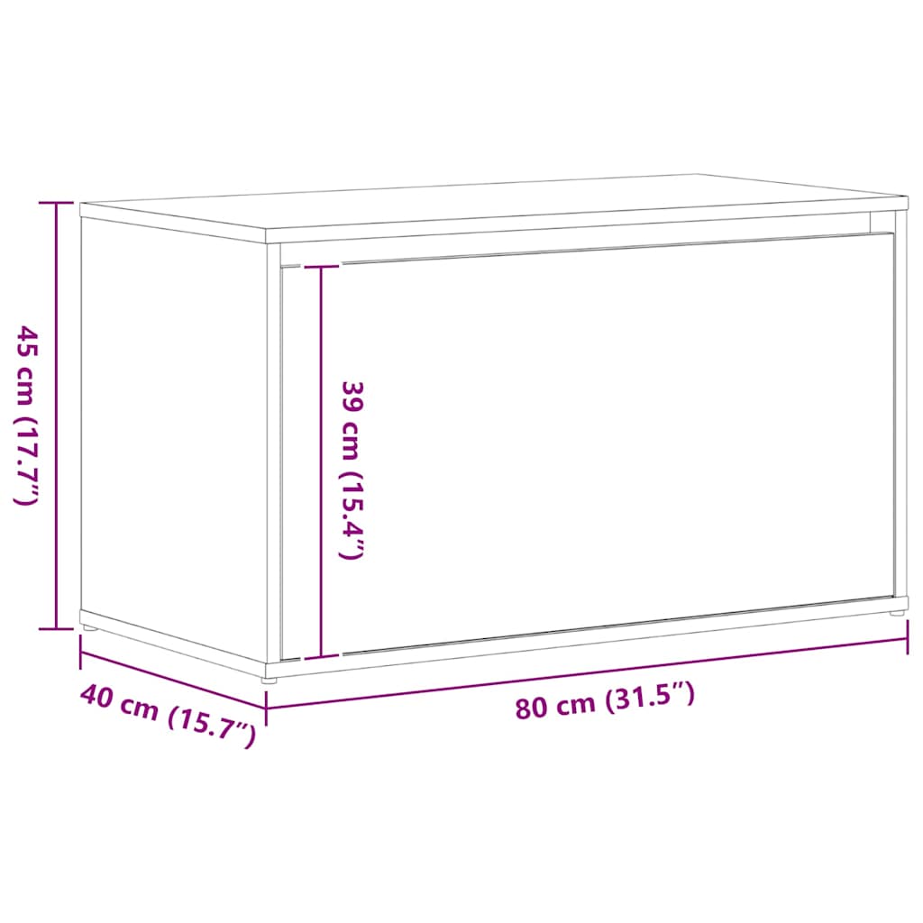 Klupa za hodnik Crni hrast 80 x 40 x 45 cm Konstruirano drvo