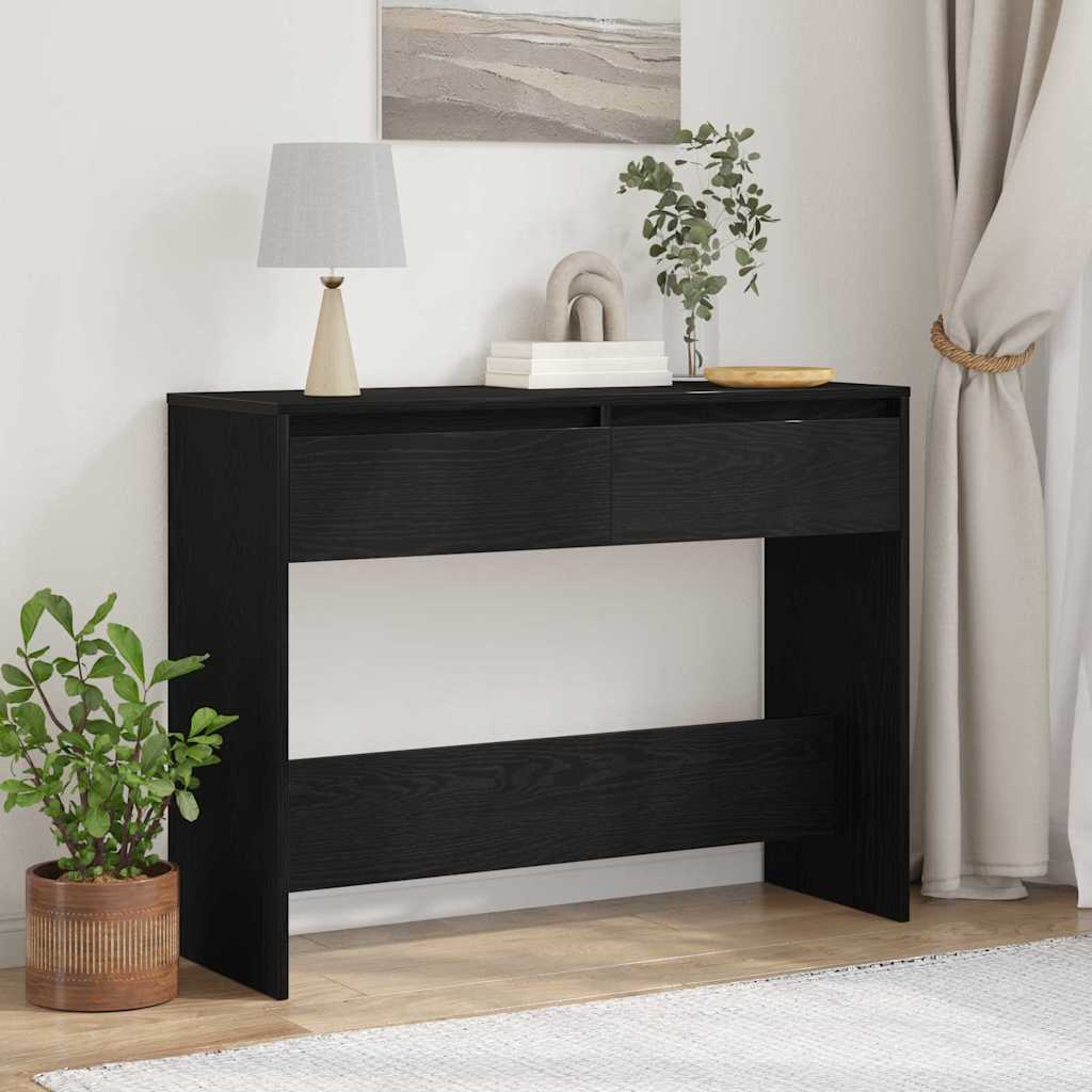 Konzolna stolica s ladicama Crni hrast 100 x 35 x 76,5 cm