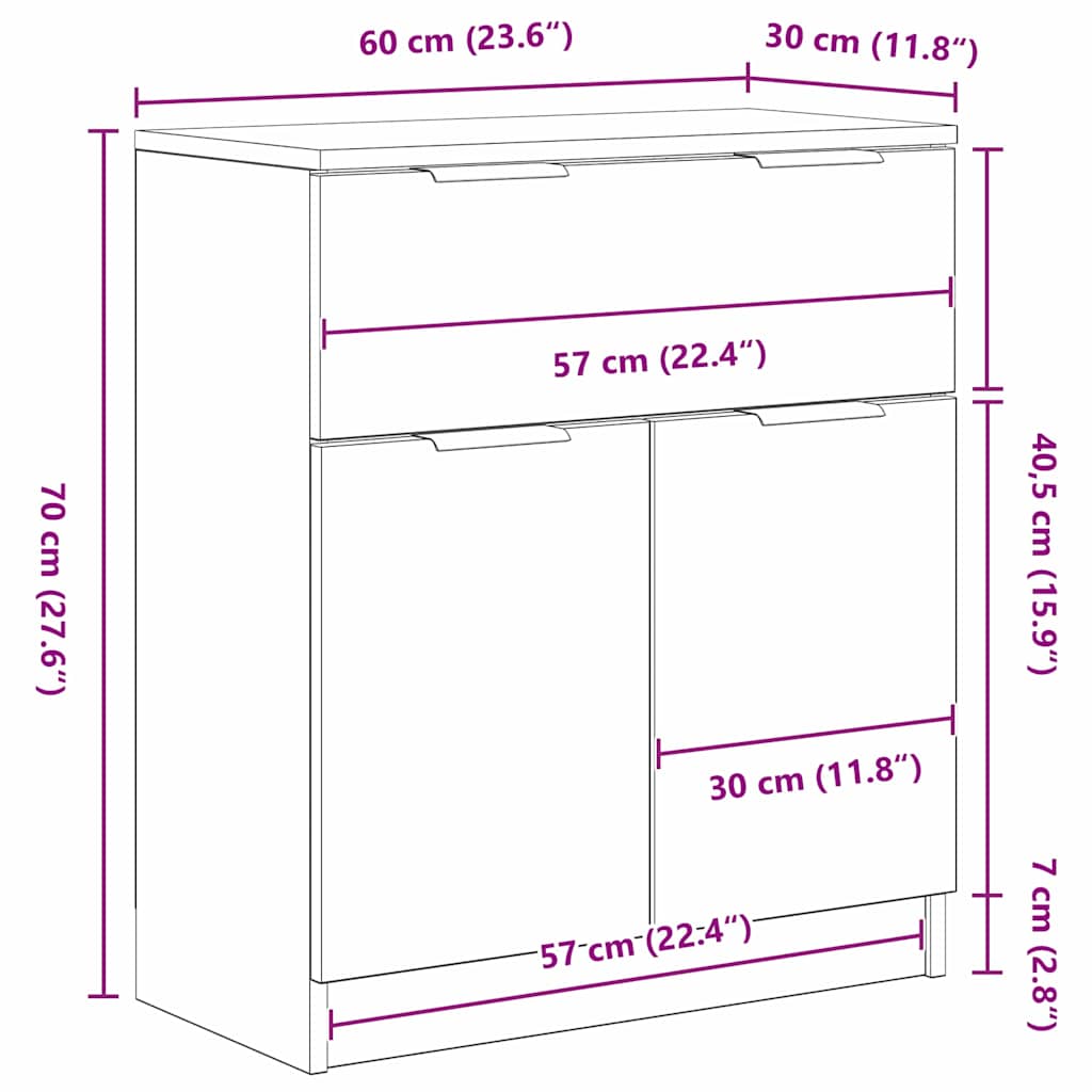 Kreveta s ladicama Crni hrast 60 x 30 x 70 cm Konstruirano drvo