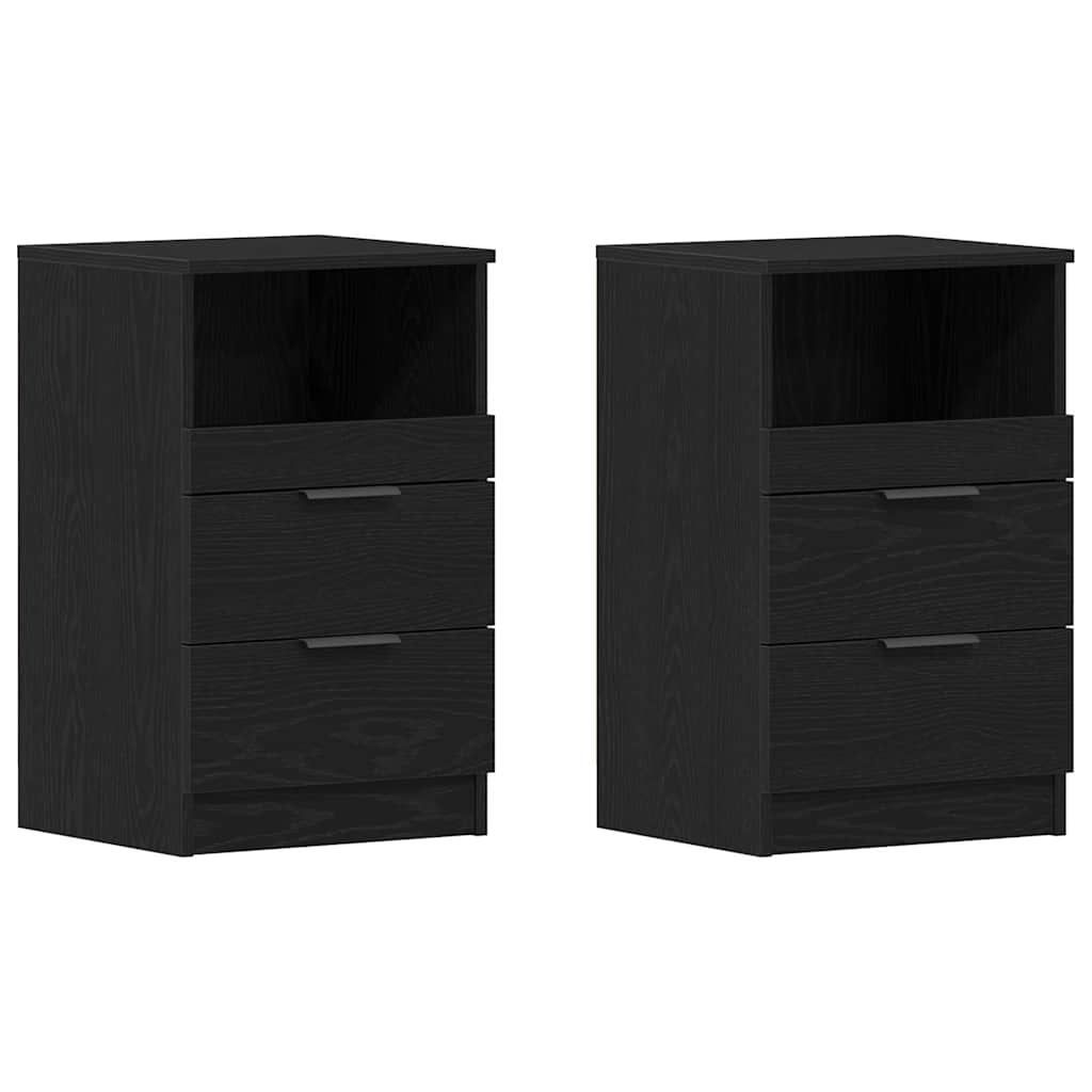 Noćni ormar 2 pcs Crni hrast 40 x 35 x 65 cm Konstruirano drvo