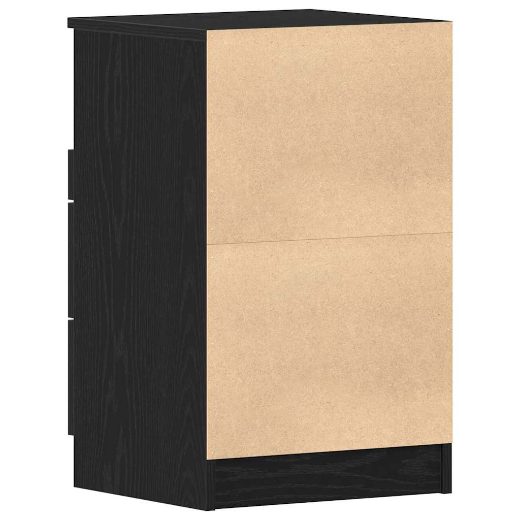 Noćni ormar 2 pcs Crni hrast 40 x 35 x 65 cm Konstruirano drvo