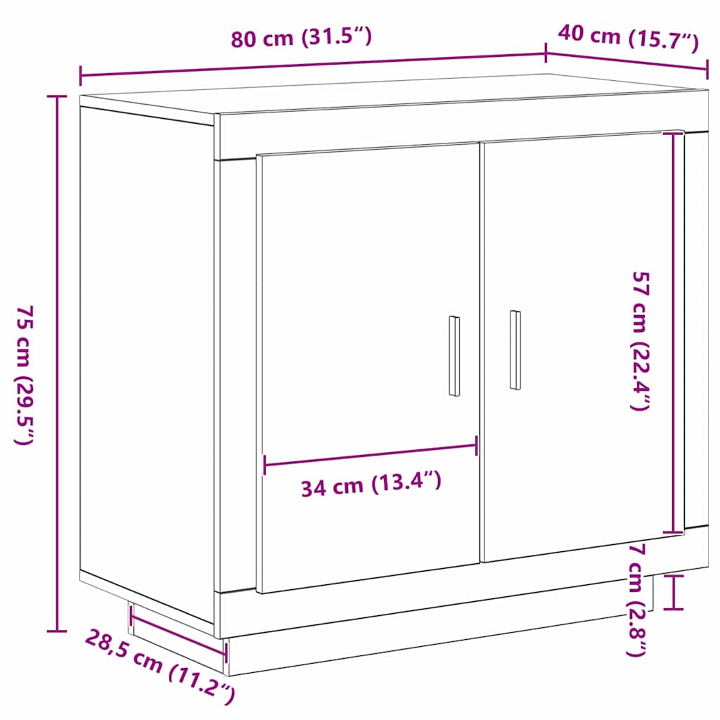 Kreveta Crni hrast 80 x 40 x 75 cm Konstruirano drvo