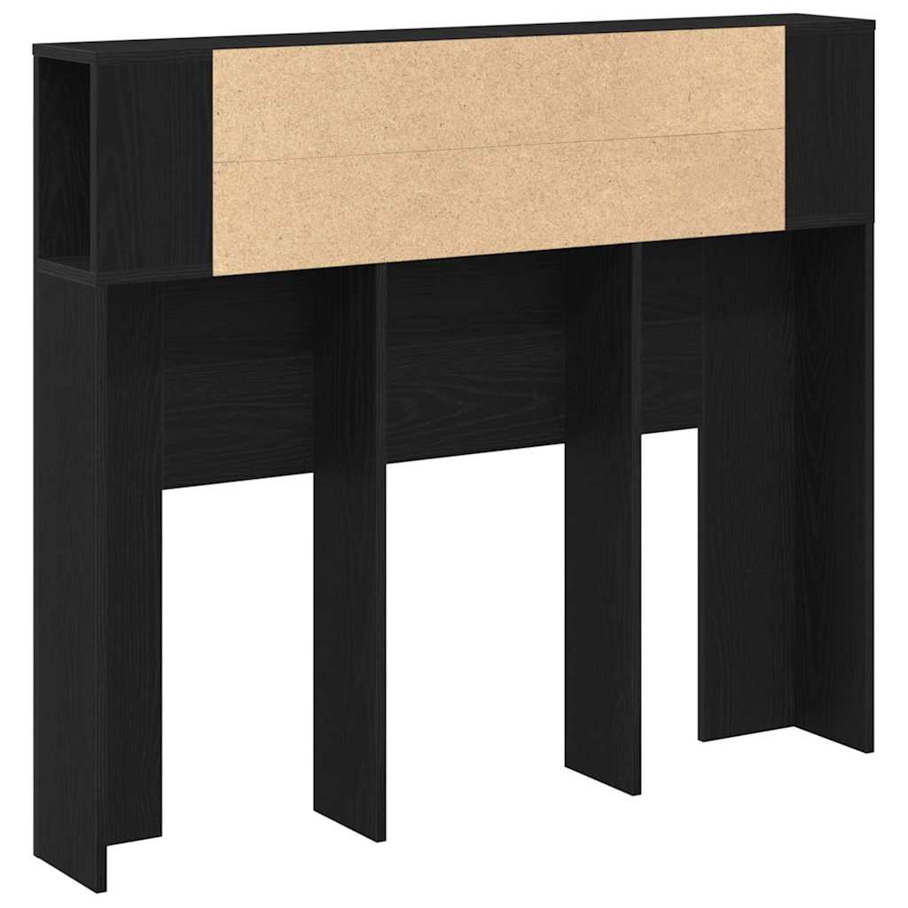 Glava kreveta s ormarićem Crni hrast 120 x 18.5 x 102.5 cm