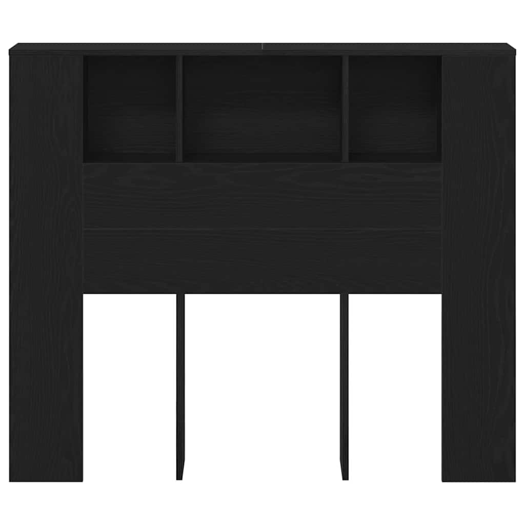Glava kreveta s ormarićem Crni hrast 120 x 18.5 x 102.5 cm
