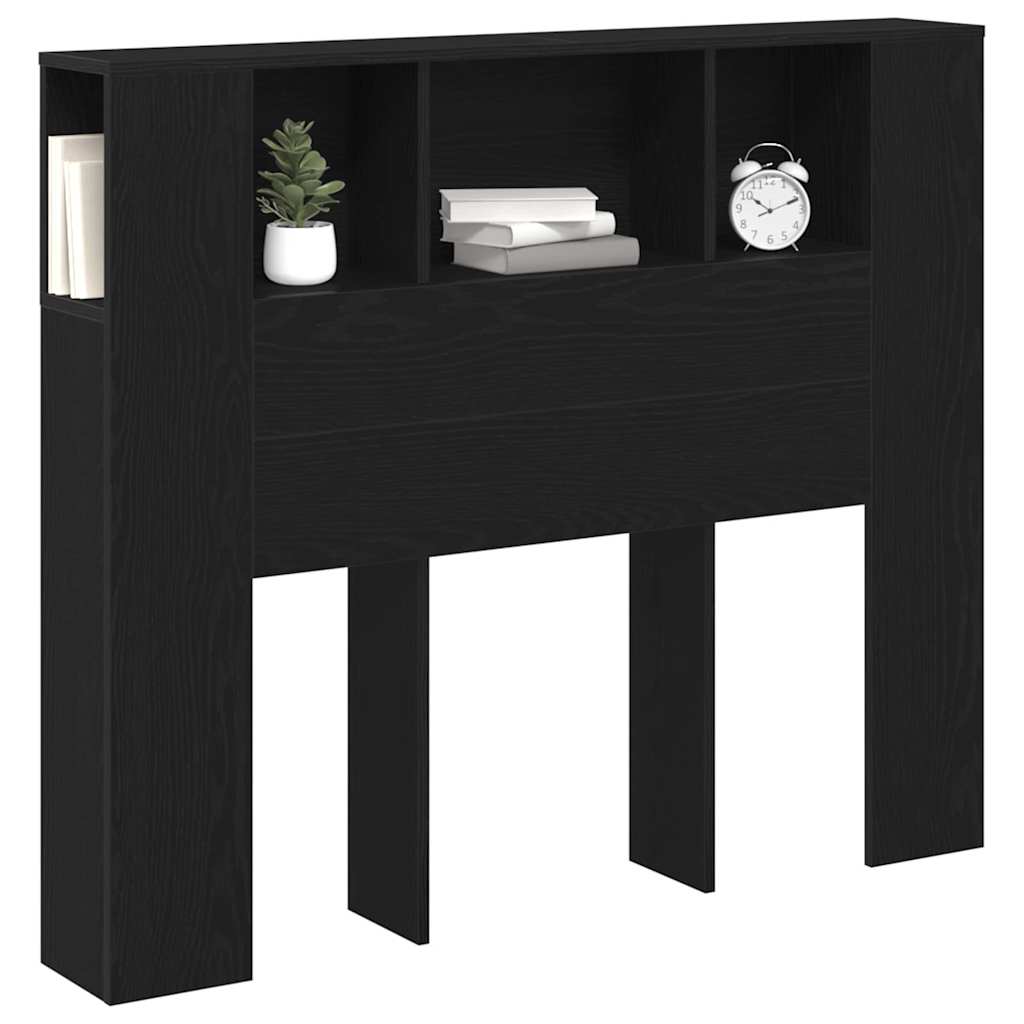 Glava kreveta s ormarićem Crni hrast 120 x 18.5 x 102.5 cm