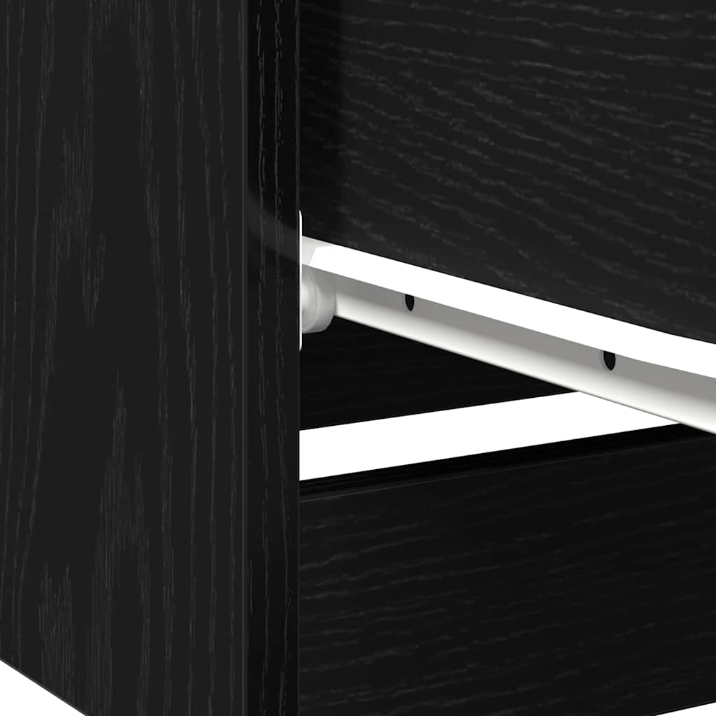 Noćni ormar 2 pcs Crni hrast 40 x 65 x 65 cm Konstruirano drvo