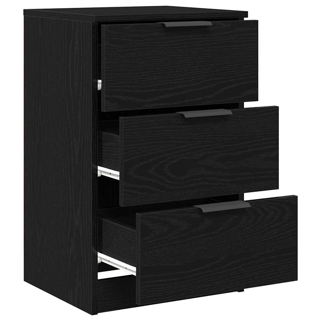 Noćni ormar 2 pcs Crni hrast 40 x 65 x 65 cm Konstruirano drvo