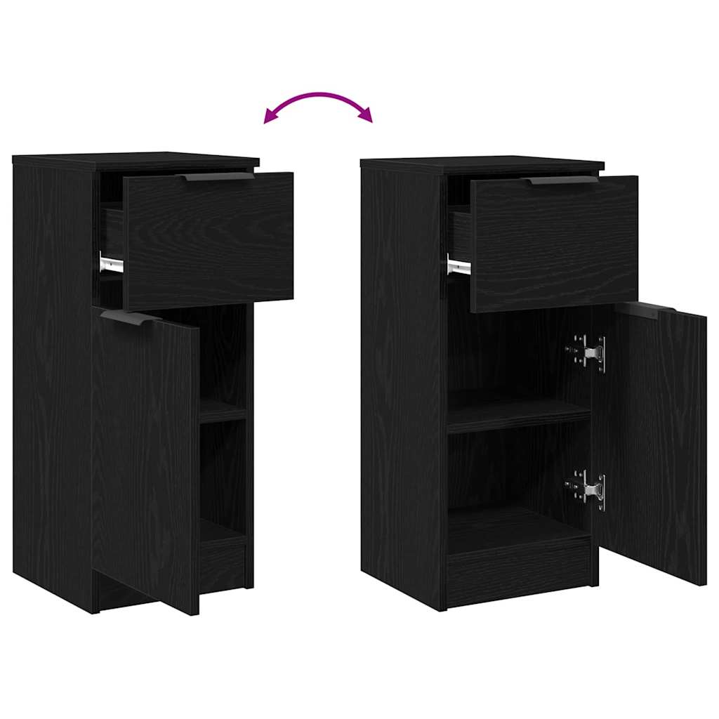 Kreveta 2 pcs Crni hrast 30 x 30 x 70 cm Konstruirano drvo