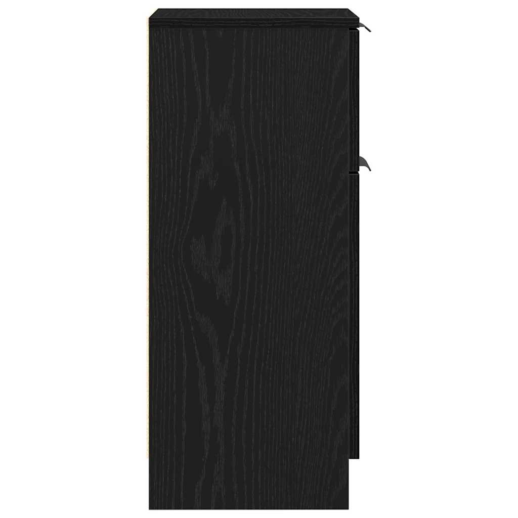 Kreveta 2 pcs Crni hrast 30 x 30 x 70 cm Konstruirano drvo