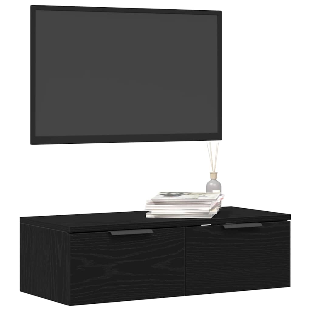 Ormar za Zid Zidne Crni hrast 68 x 30 x 20 cm Konstruirano drvo