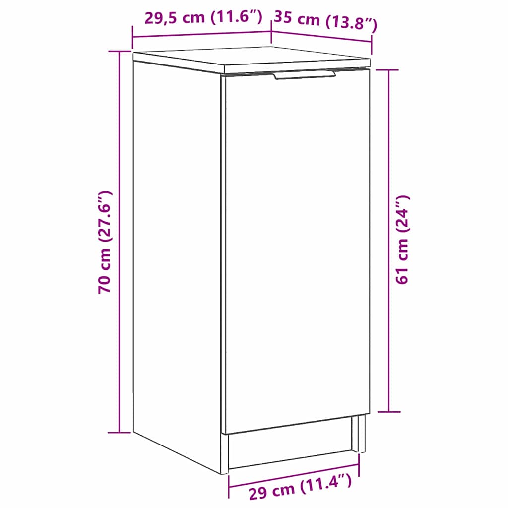 Ormar za cipele Crni hrast 29,5 x 35 x 70 cm Konstruirano drvo