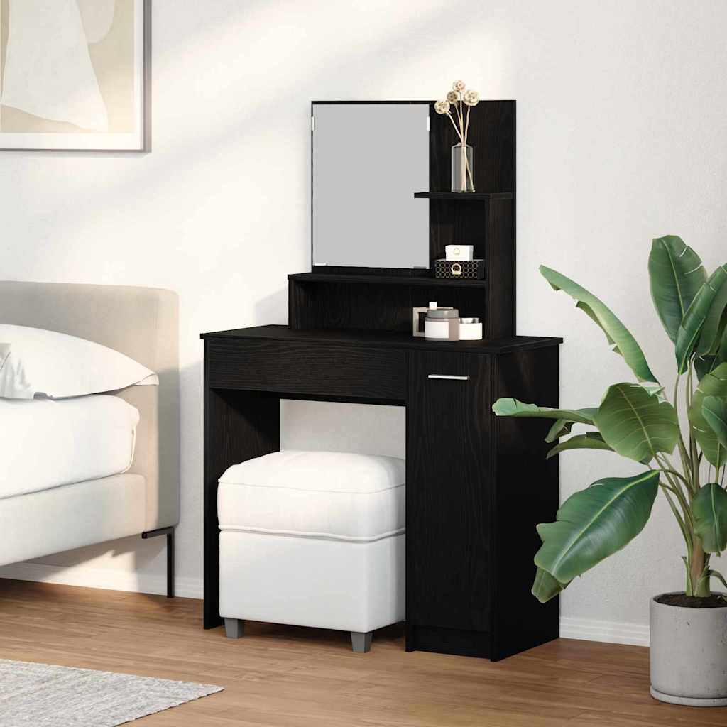 Toaletni stol Crni hrast 86,5 x 35 x 136 cm Konstruirano drvo