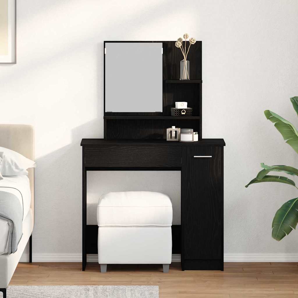 Toaletni stol Crni hrast 86,5 x 35 x 136 cm Konstruirano drvo