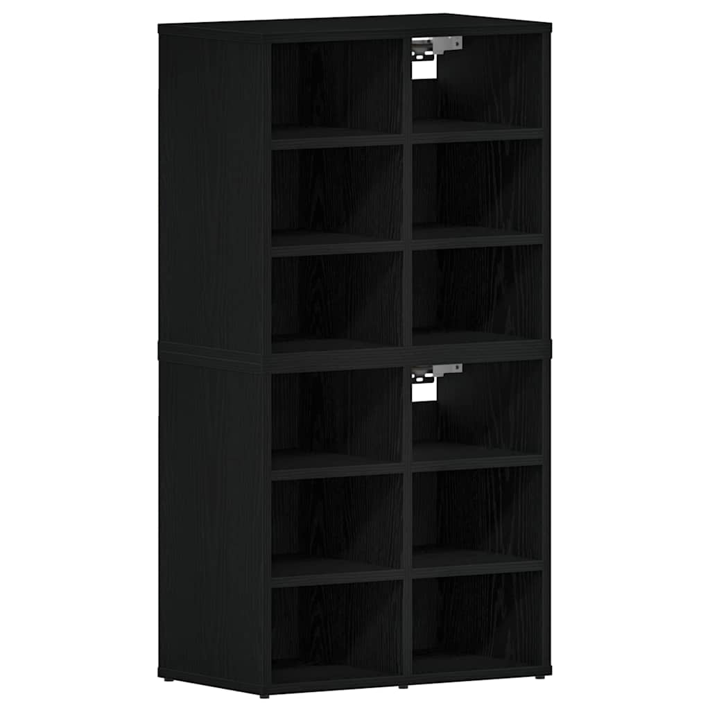 Ormar za cipele s policom 2 pcs Crni hrast 52 x 30 x 50,5 cm