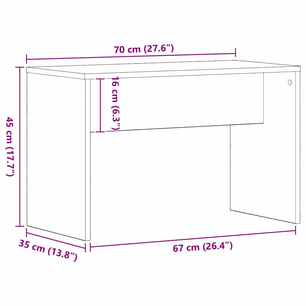 Tabure za oblačenje Crni hrast 70 x 35 x 45 cm