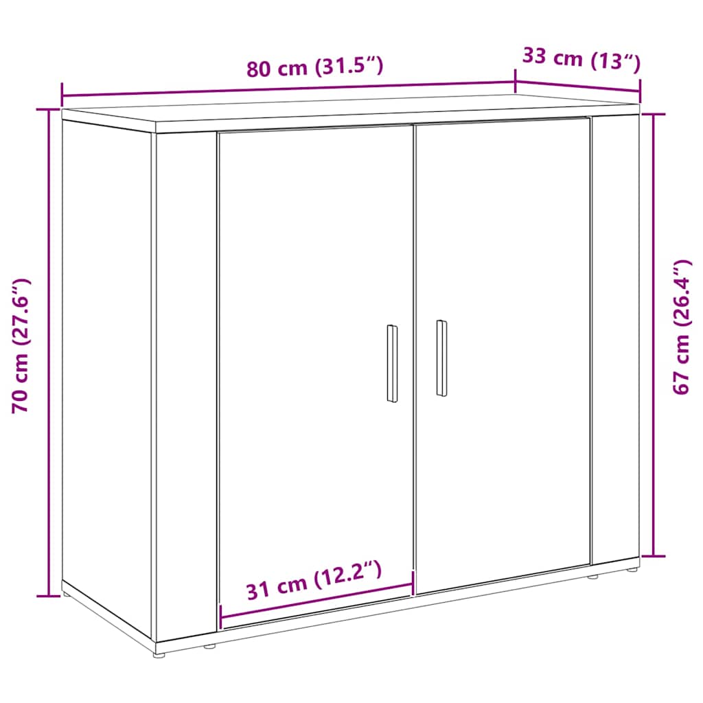 Kreveta Crni hrast 80 x 33 x 70 cm Konstruirano drvo