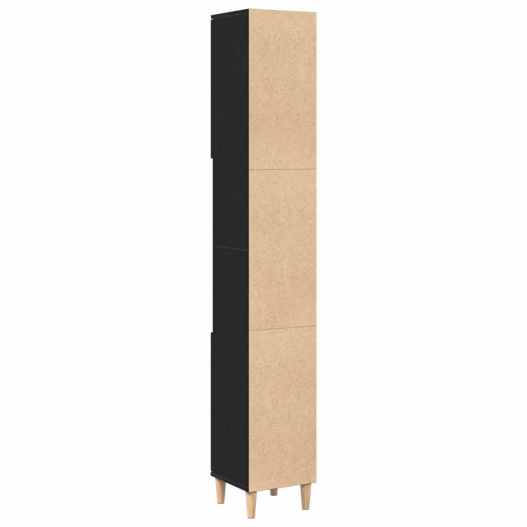 Kupaonski ormar Crni hrast 30 x 30 x 190 cm Konstruirano drvo