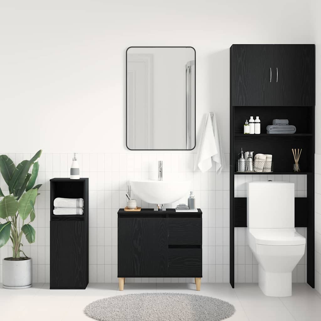 Kupaonski ormar Crni hrast 65 x 33 x 60 cm Konstruirano drvo