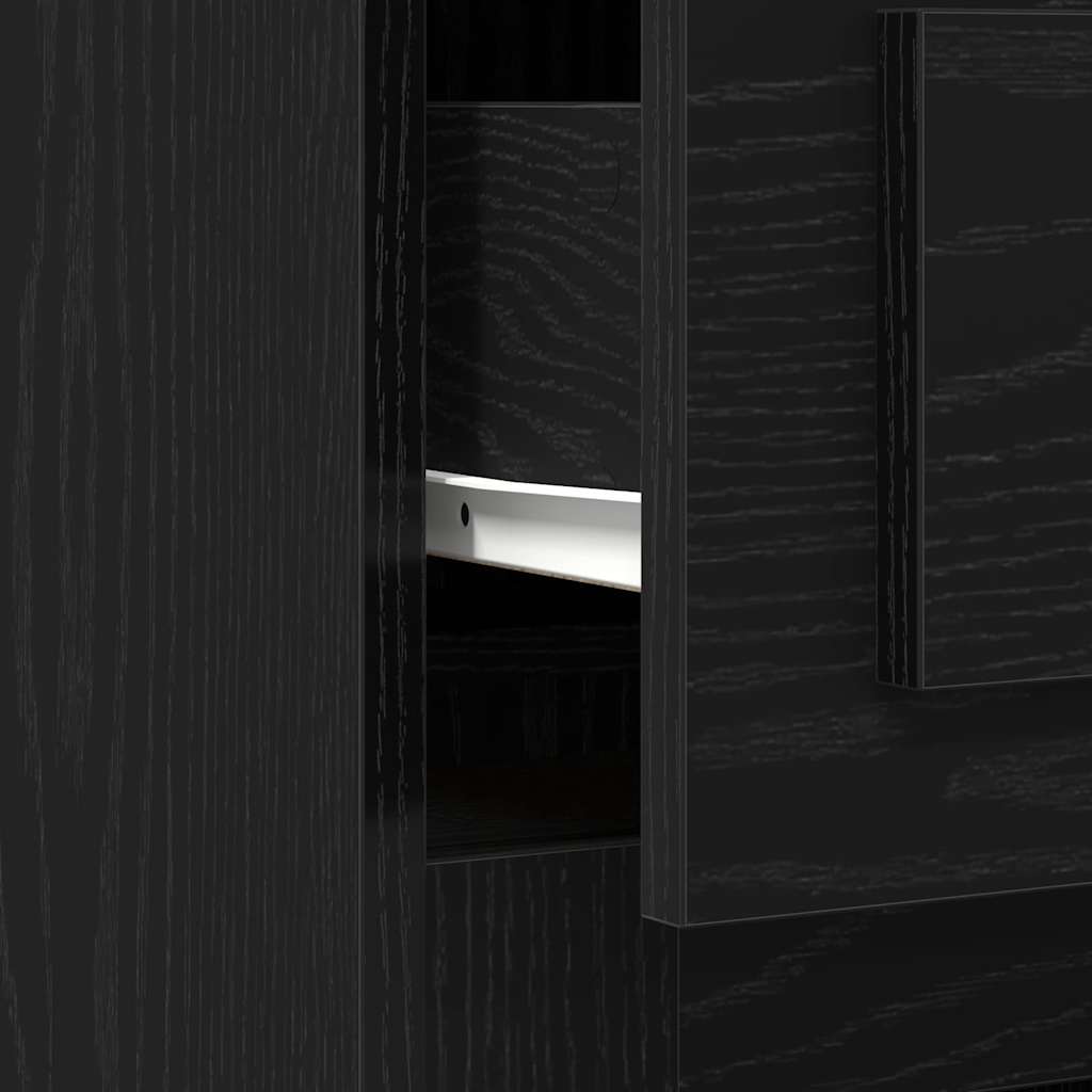 Stol s ladicama Crni hrast 50 x 115 x 75 cm Konstruirano drvo