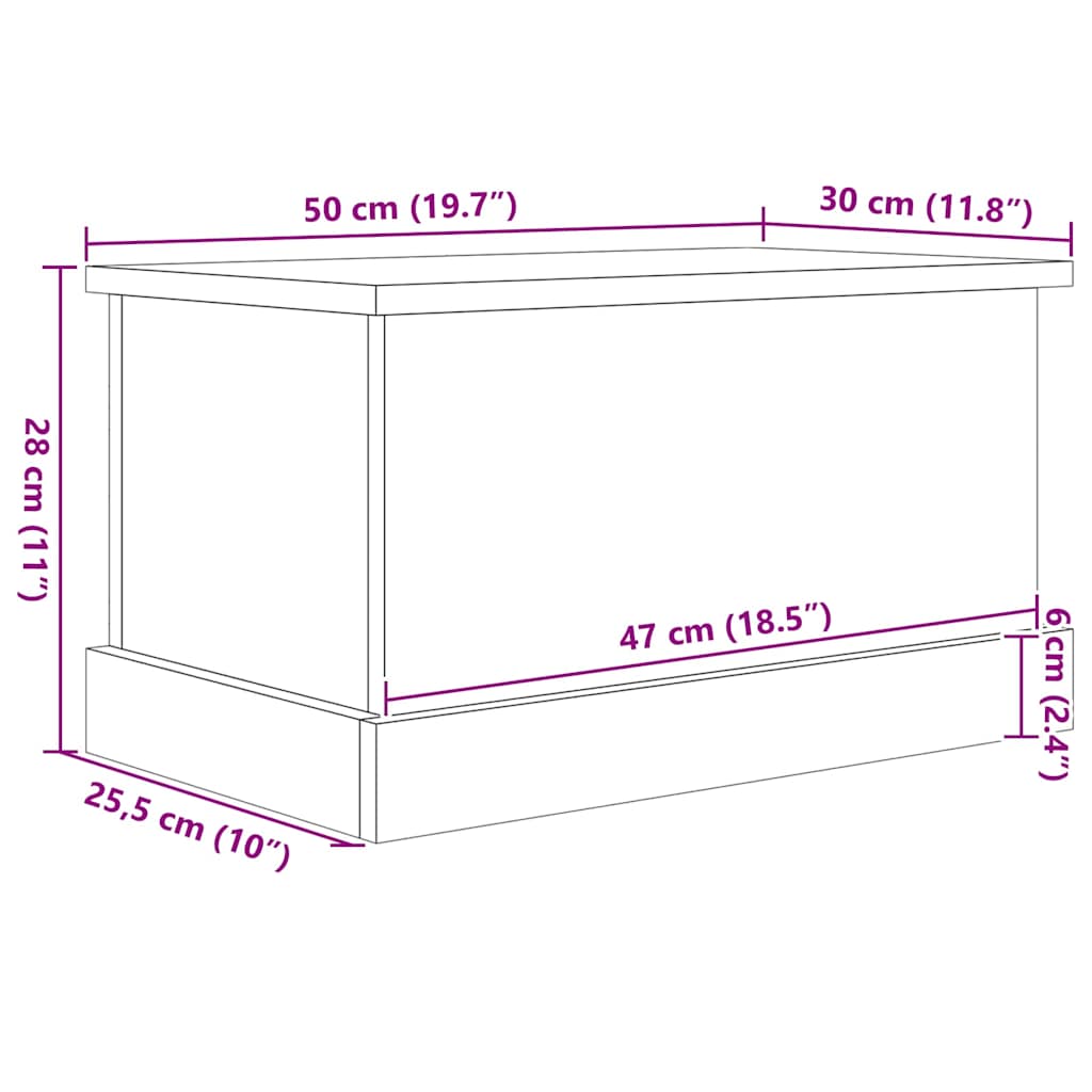 Kutija za spremanje s pohranom Crni hrast 50 x 30 x 28 cm