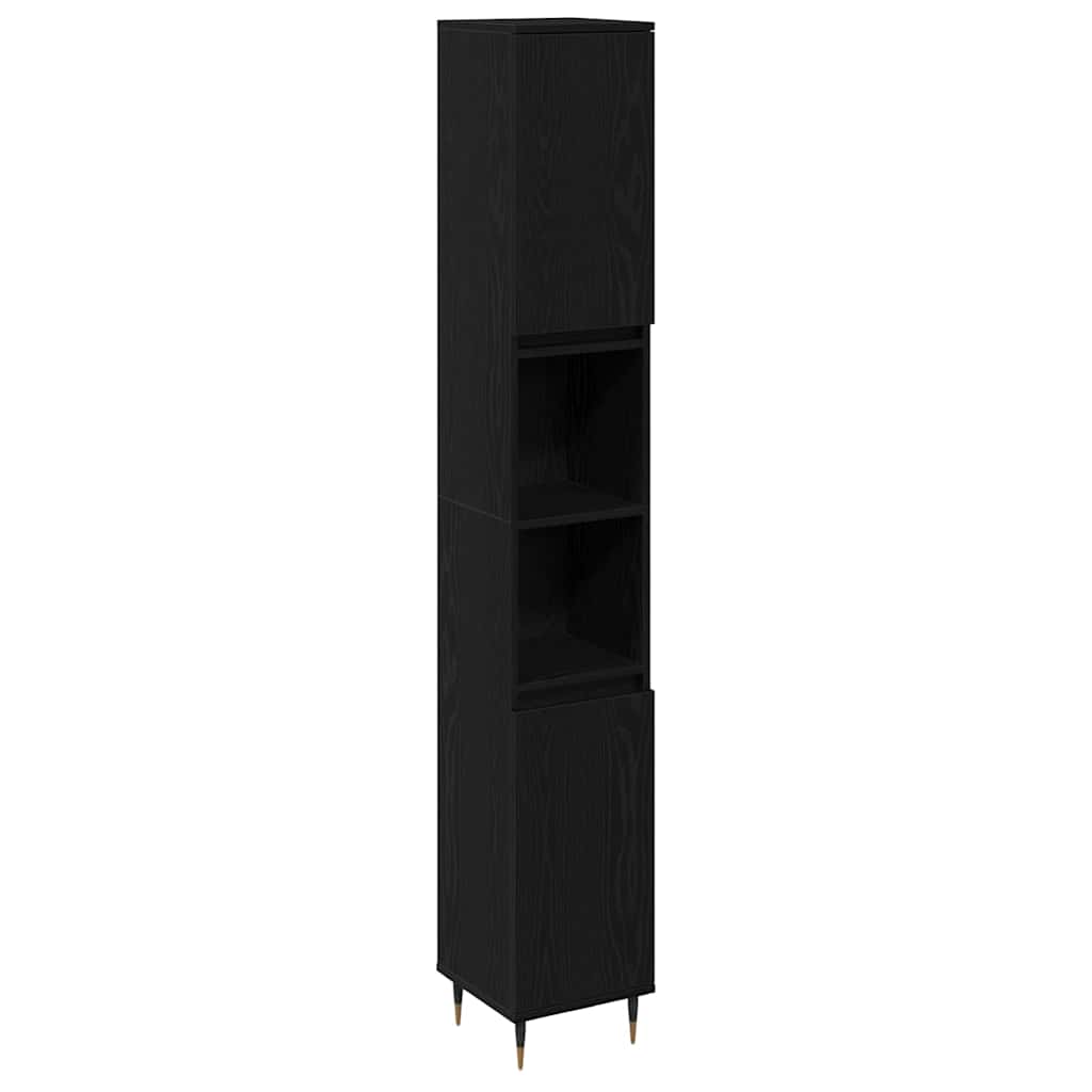 Kupaonski ormar Crni hrast 30 x 30 x 190 cm Konstruirano drvo