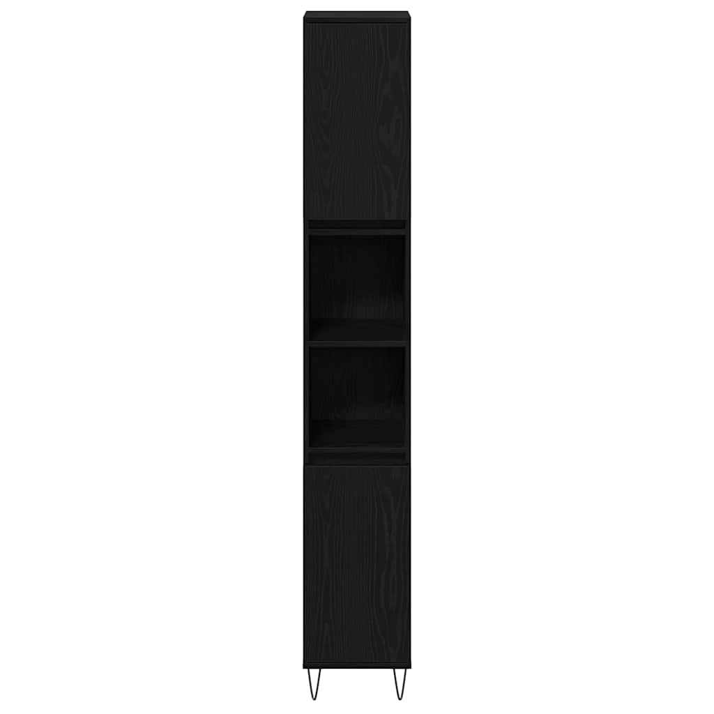 Kupaonski ormar Crni hrast 30 x 30 x 190 cm Konstruirano drvo