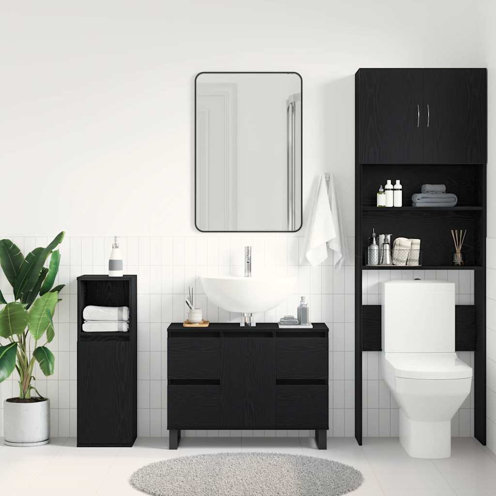 Kupaonski ormar Crni hrast 80 x 33 x 60 cm Konstruirano drvo