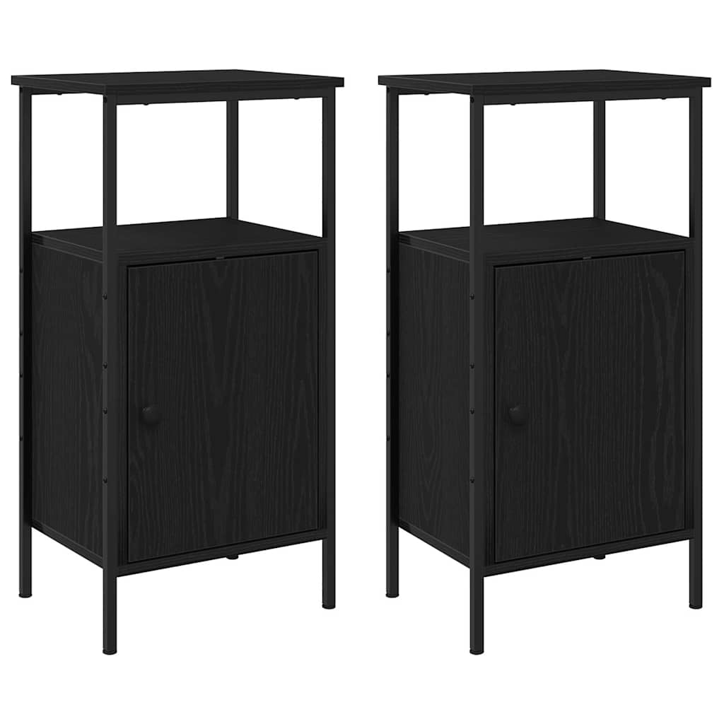 Noćni ormar 2 pcs Crni hrast 41 x 31 x 80 cm Konstruirano drvo