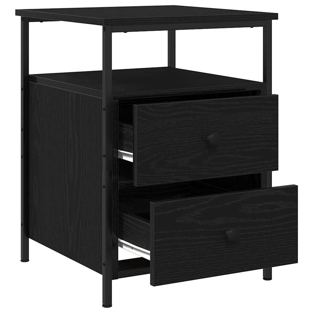 Noćni ormar s ladicama 2 pcs Crni hrast 34 x 35,5 x 50 cm