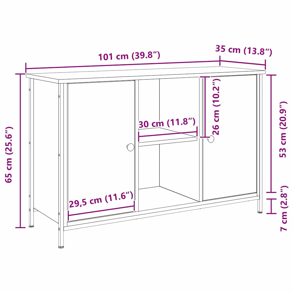 Set TV komoda Zidne Umjetnički hrast 101 x 35 x 65 cm