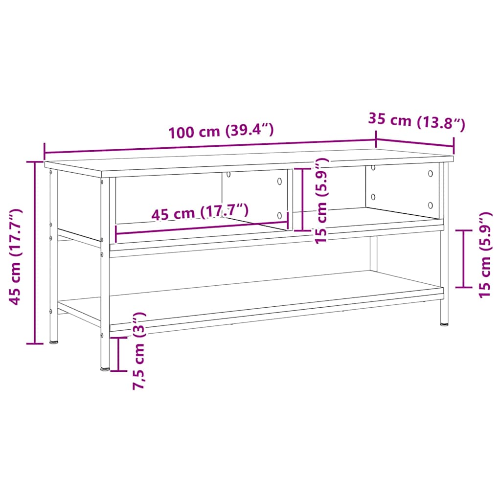 Set TV komoda Staro drvo 100 x 35 x 45 cm Konstruirano drvo