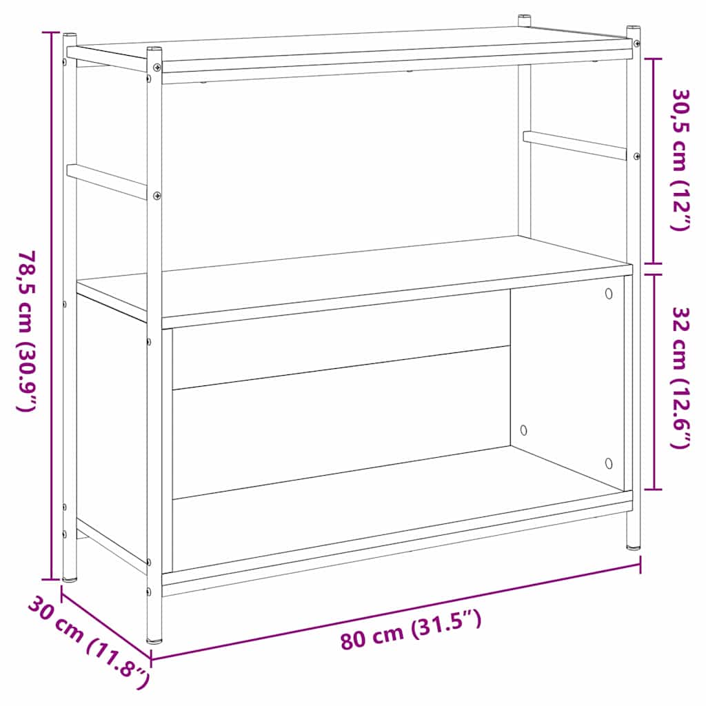 Polica Umjetnički hrast 80 x 30 x 78,5 cm Konstruirano drvo