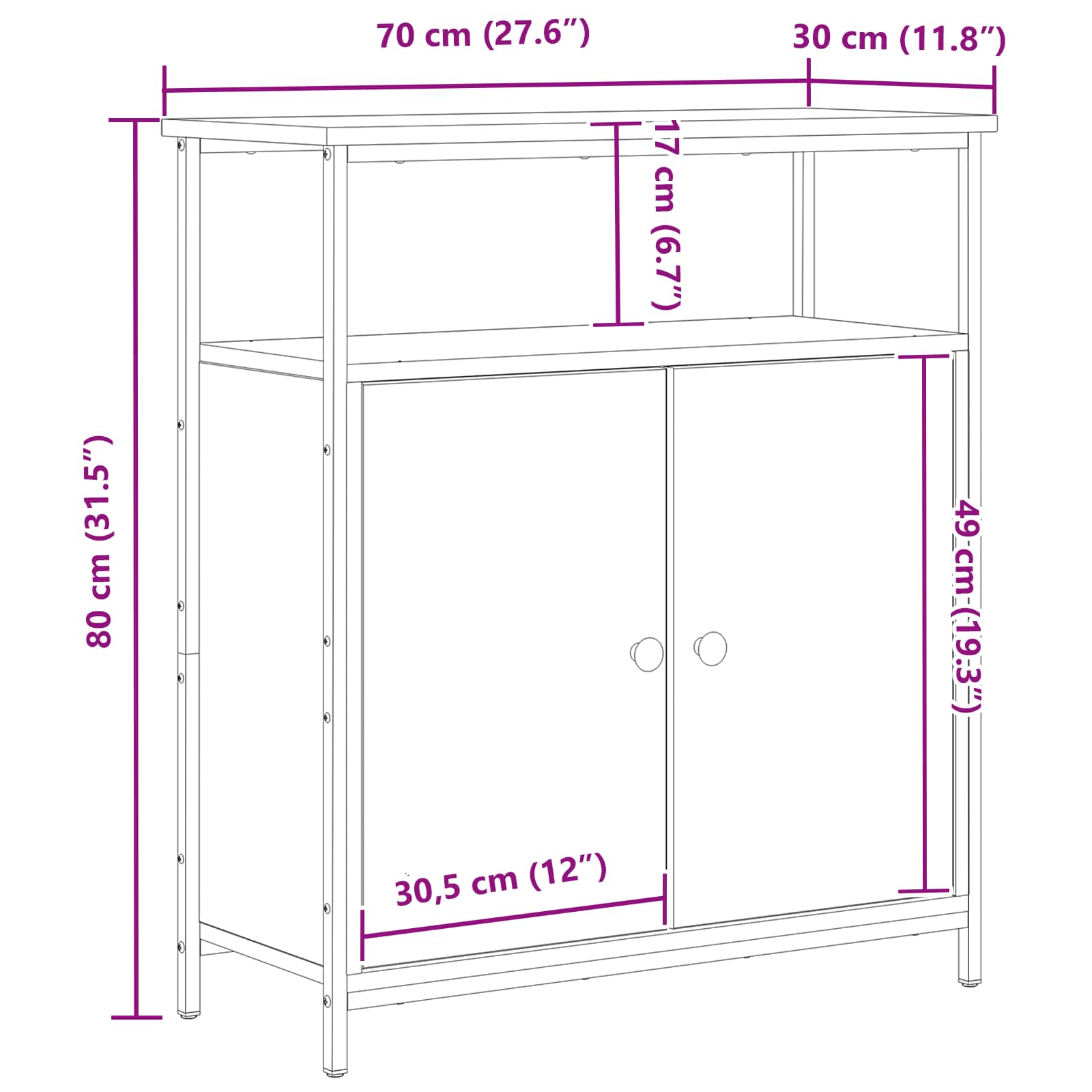 Kreveta Crni hrast 70 x 30 x 80 cm Konstruirano drvo