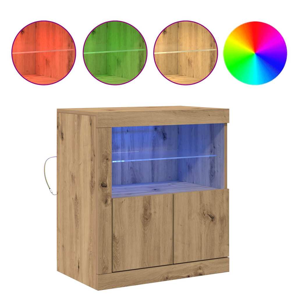 LED komoda Smeđa 60,5 x 37 x 67 cm Konstruirano drvo