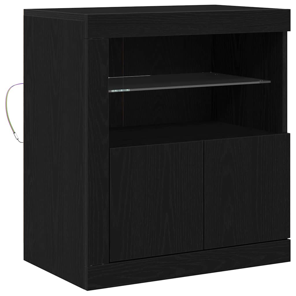 LED komoda Crna 60,5 x 37 x 67 cm Konstruirano drvo