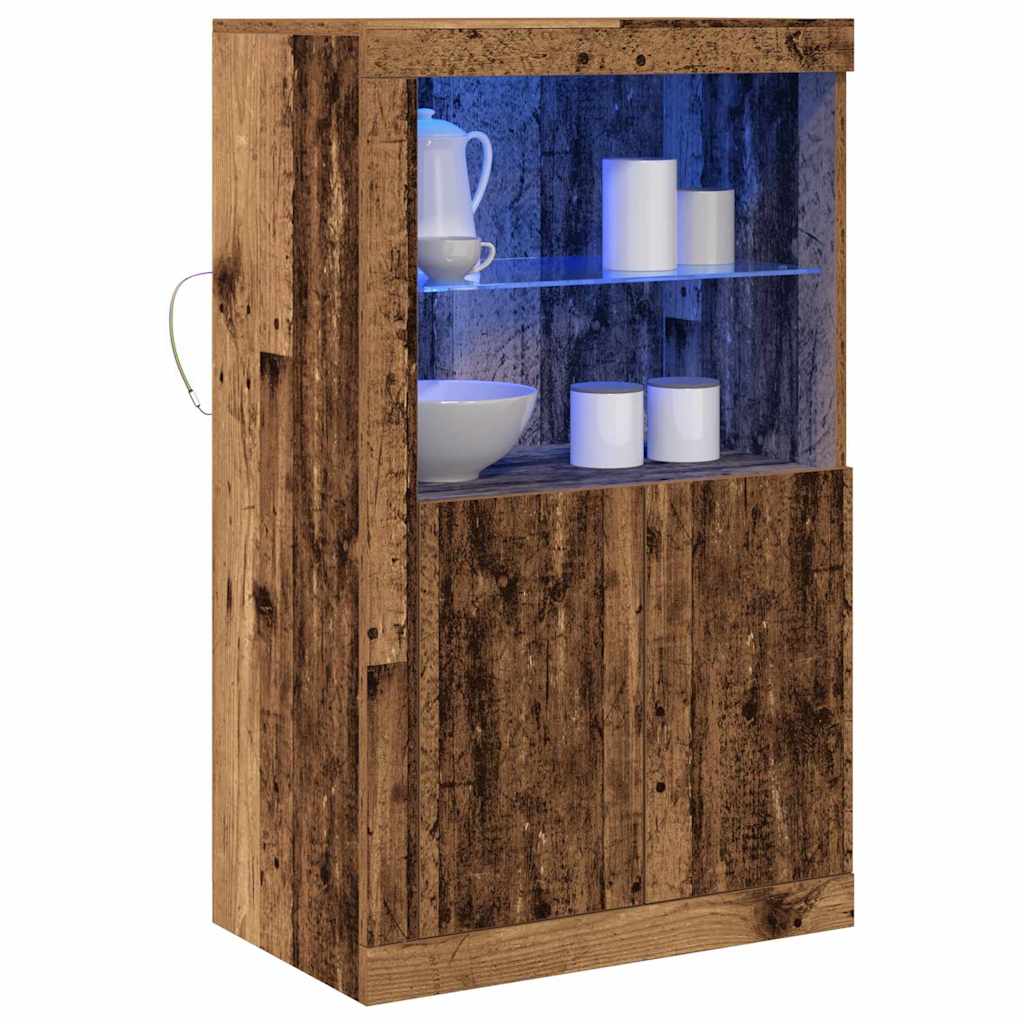 LED komoda Staro drvo 60,5 x 37 x 100 cm Konstruirano drvo