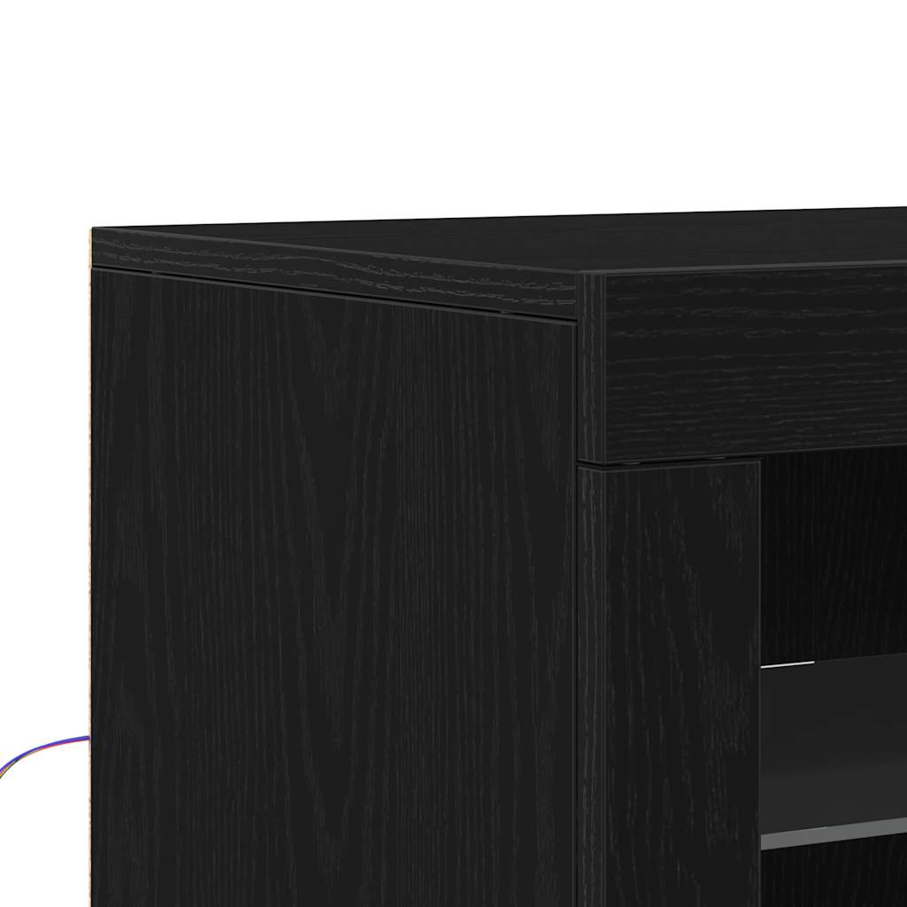 LED komoda Crni hrast 60,5 x 37 x 100 cm Konstruirano drvo