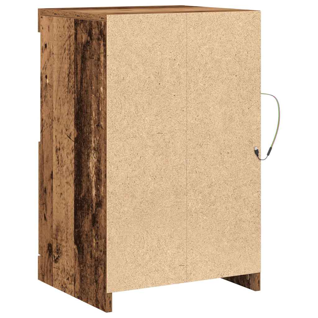 LED komoda 2 pcs Staro drvo 41 x 37 x 67 cm Konstruirano drvo