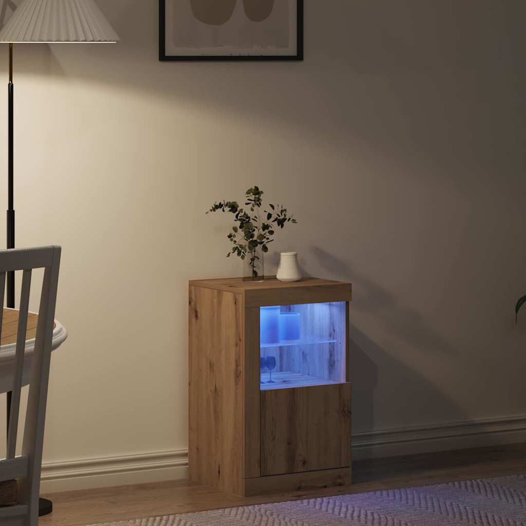 LED komoda Umjetnički hrast 41 x 37 x 67 cm Konstruirano drvo