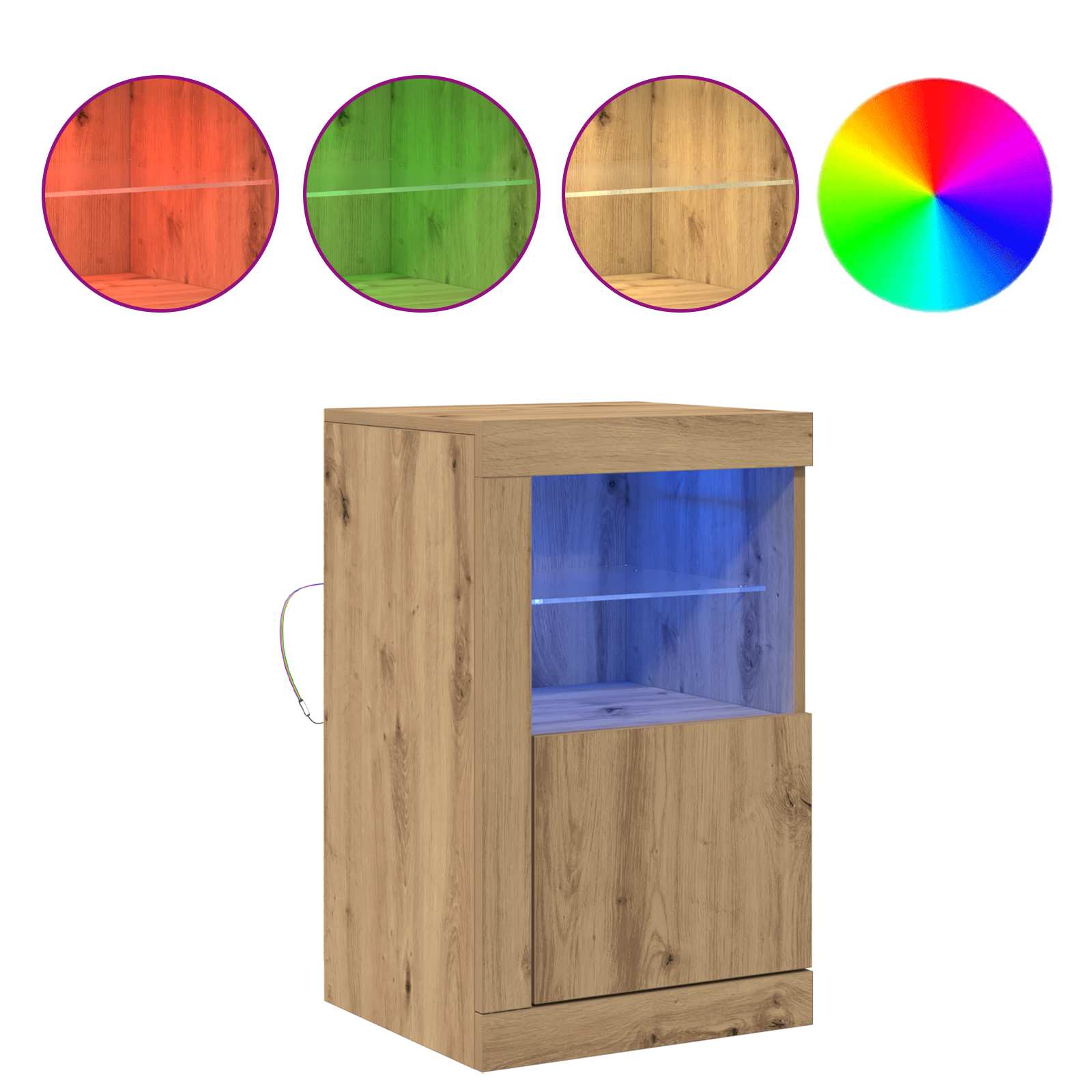 LED komoda Umjetnički hrast 41 x 37 x 67 cm Konstruirano drvo