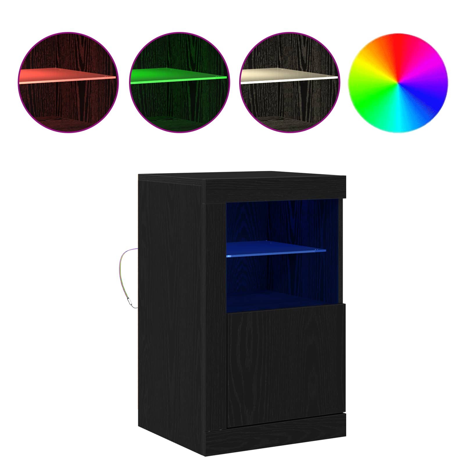LED komoda Crni hrast 41 x 37 x 67 cm Konstruirano drvo