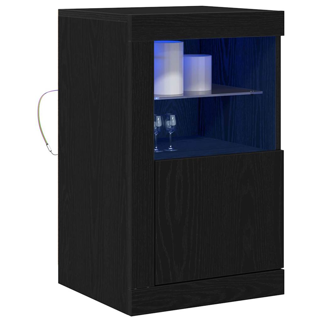 LED komoda 2 pcs Crni hrast 41 x 37 x 67 cm Konstruirano drvo