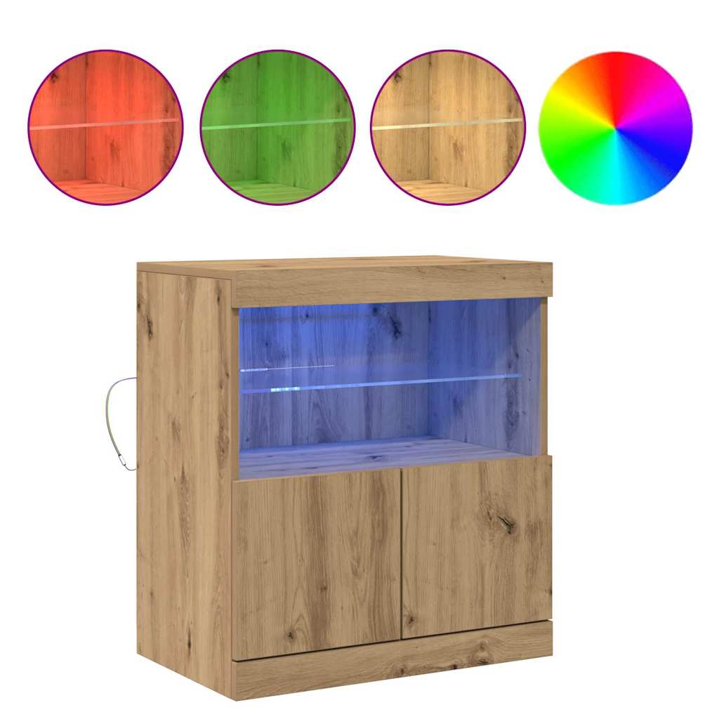 LED komoda Smeđa 60,5 x 37 x 67 cm Konstruirano drvo