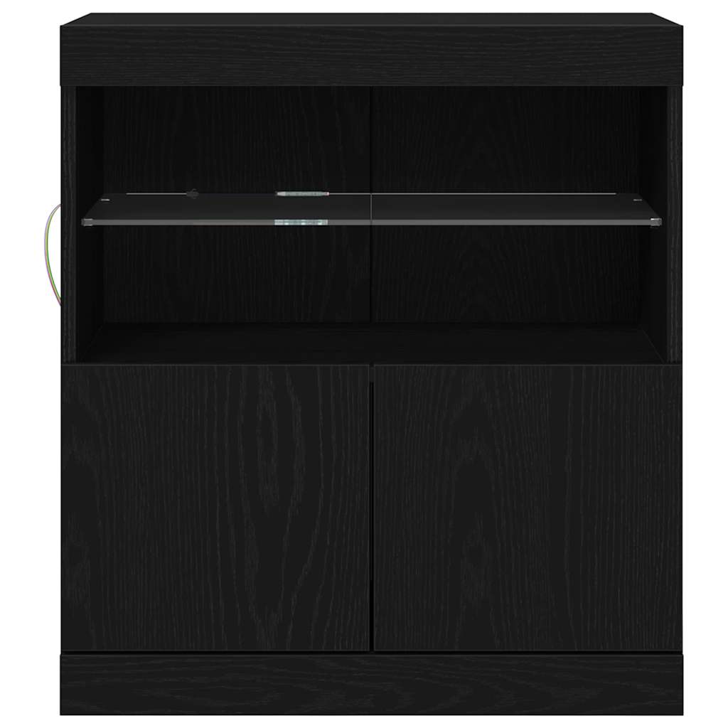 LED komoda Crna 60,5 x 37 x 67 cm Konstruirano drvo