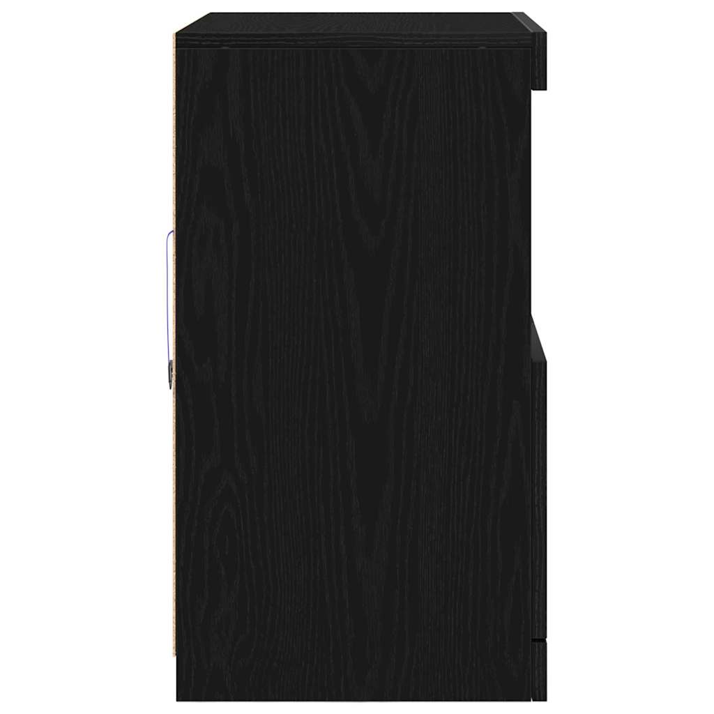 LED komoda Crna 60,5 x 37 x 67 cm Konstruirano drvo