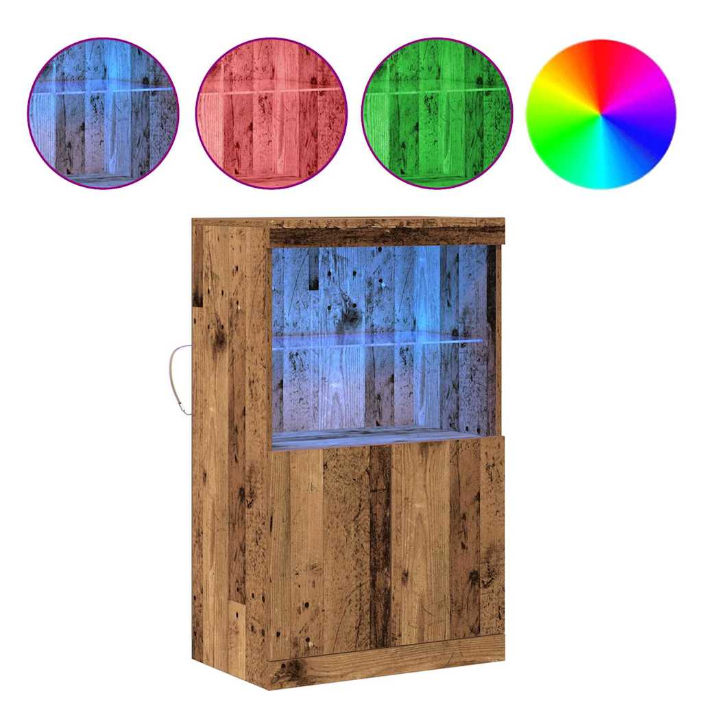 LED komoda Smeđa 60 x 37 x 100 cm Konstruirano drvo