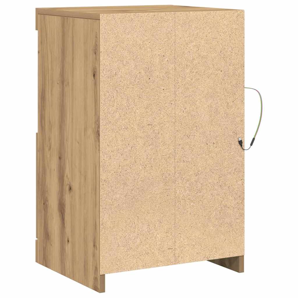 LED komoda Umjetnički hrast 41 x 37 x 67 cm Konstruirano drvo